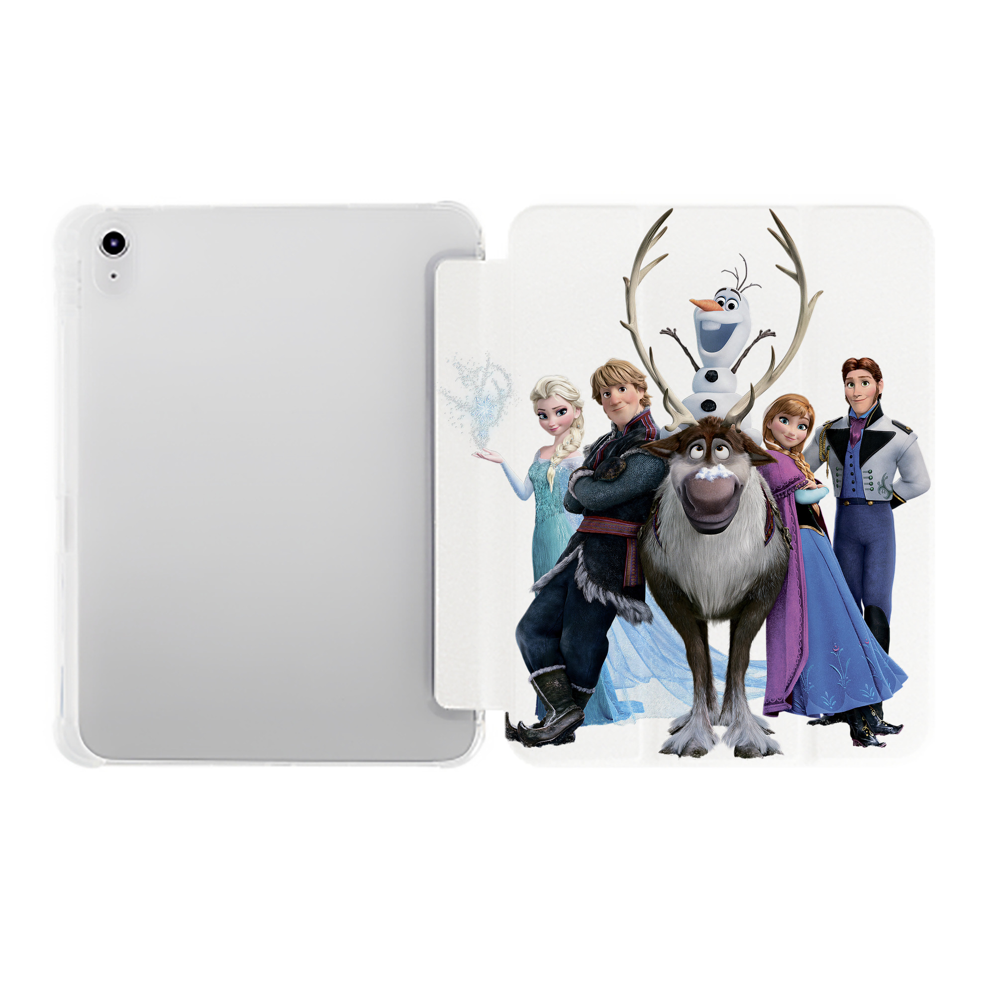 （画像用） アナと雪の女王 アンナ エルサ Frozen Anna Elsa IPad ケース ペン収納付き 三つ折りスタンド PUレザー×シリコン 対応機種9.5/10.5/10.9インチ